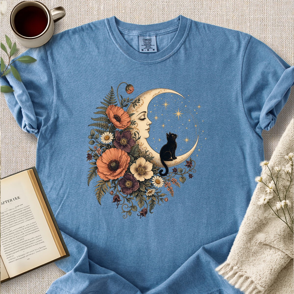 Moon Garden Black Cat Cozy Tee