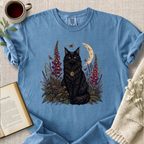 Celestial Black Cat Botanical Cozy Tee