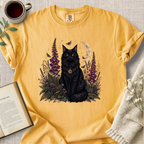 Celestial Black Cat Botanical Cozy Tee