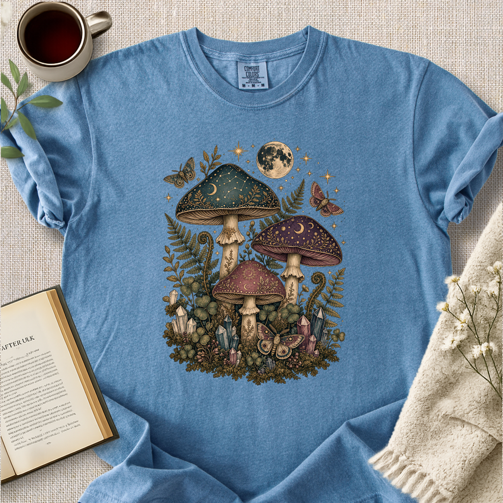 Mystical Mushroom Moon Cozy Tee