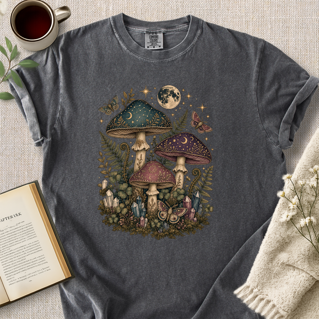 Mystical Mushroom Moon Cozy Tee