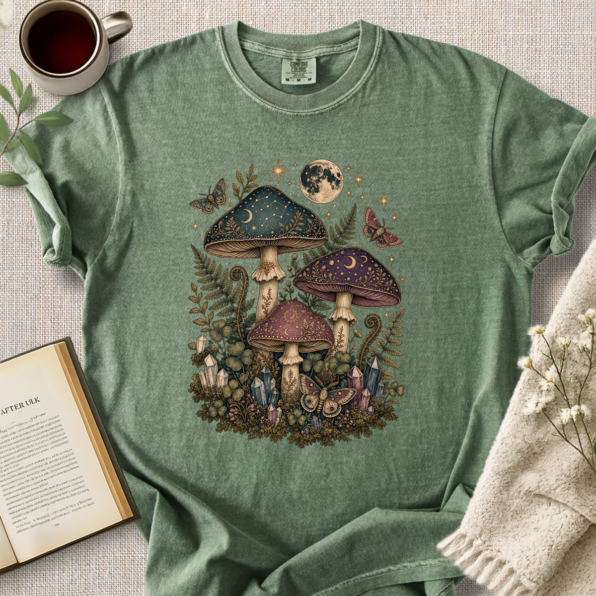 Mystical Mushroom Moon Cozy Tee