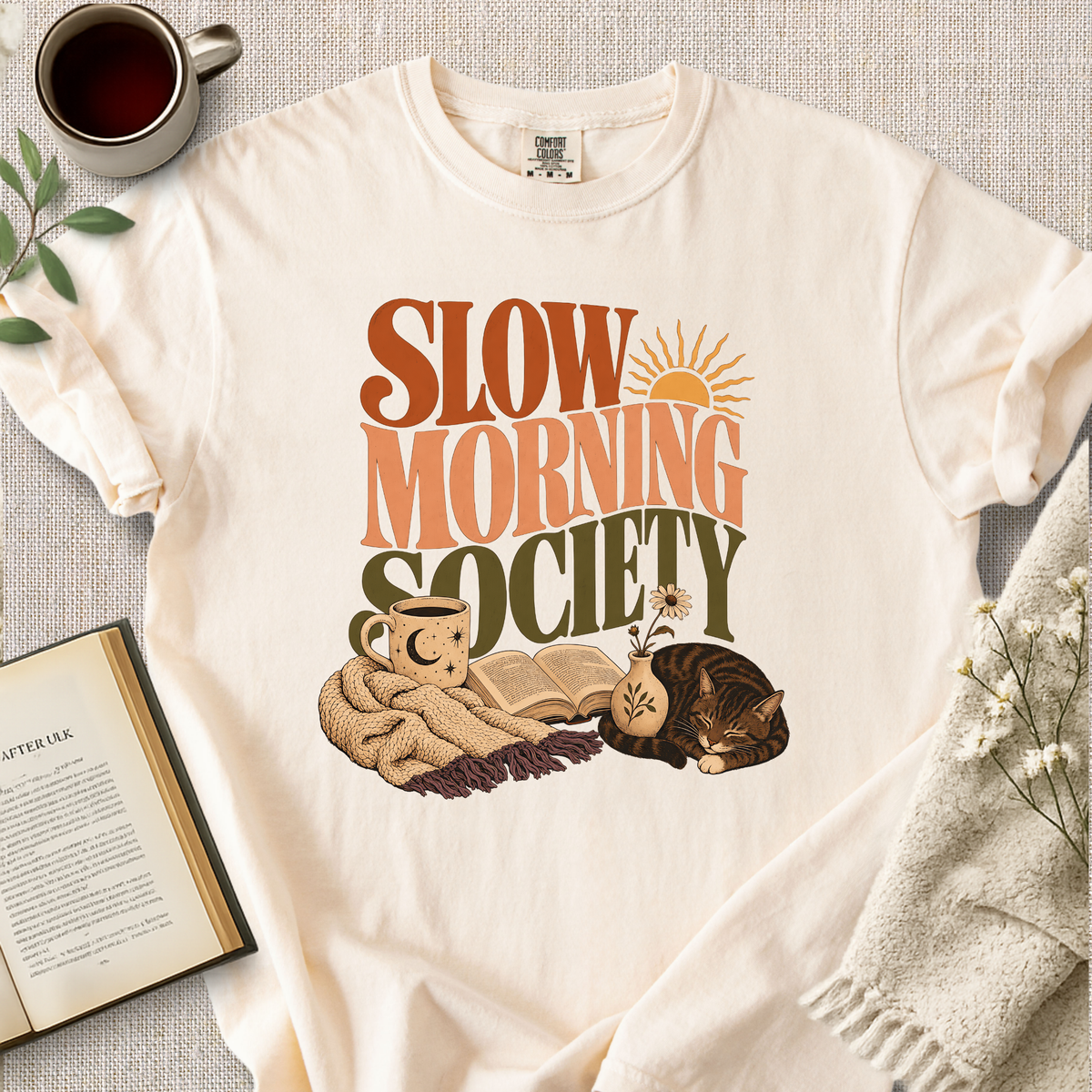 Slow Morning Society Cat Cozy Tee