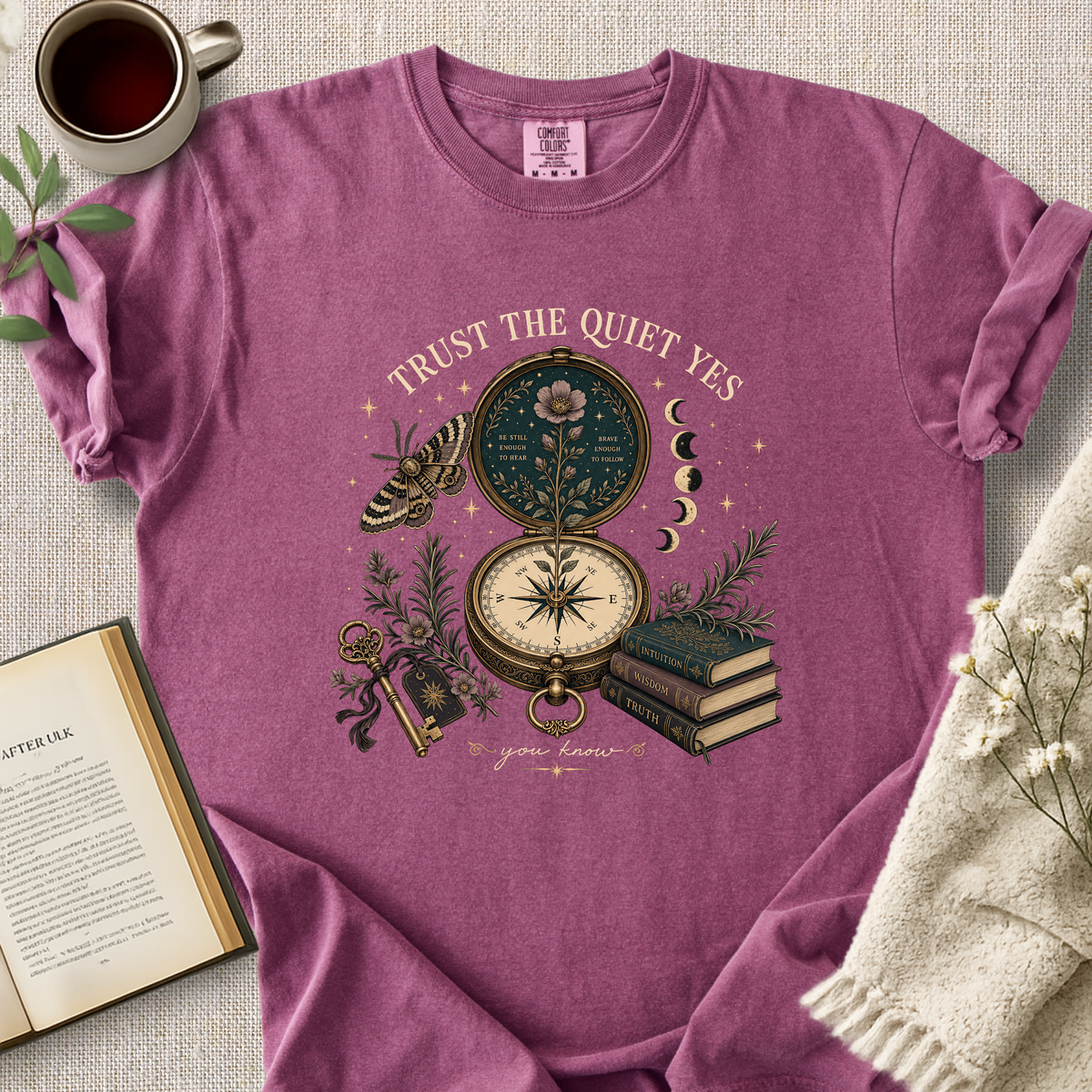 Trust The Quiet Yes Compass Cozy Tee