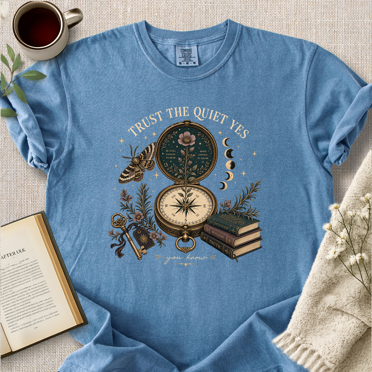 Trust The Quiet Yes Compass Cozy Tee