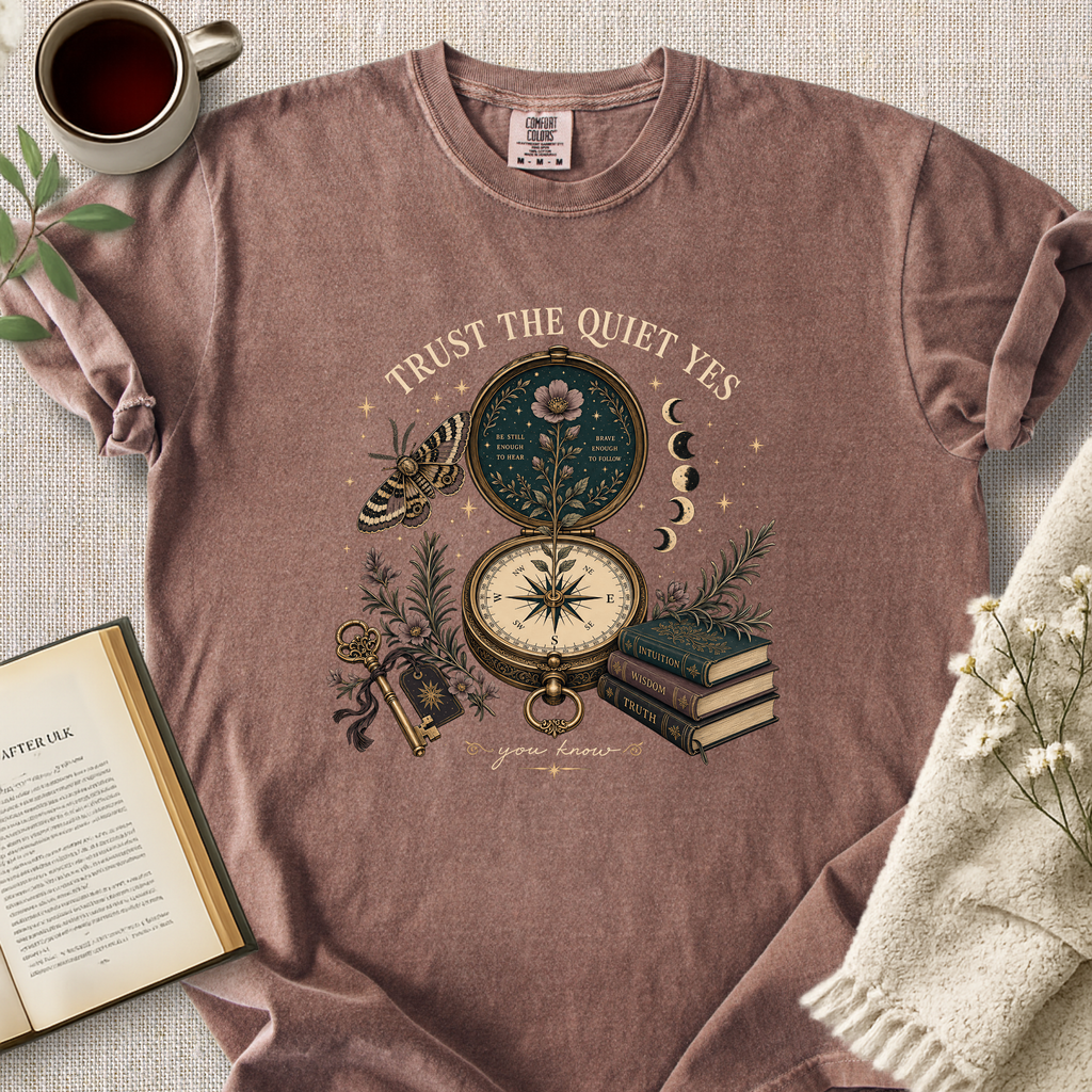 Trust The Quiet Yes Compass Cozy Tee