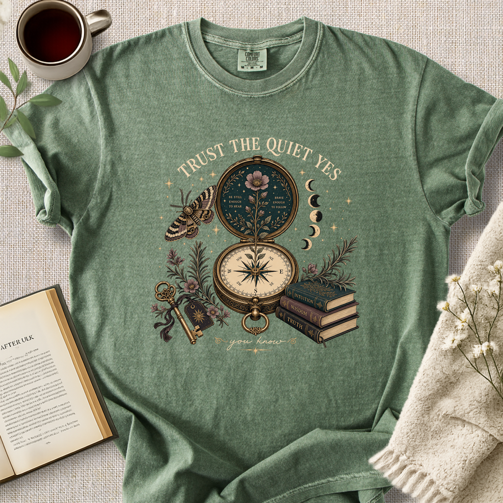 Trust The Quiet Yes Compass Cozy Tee