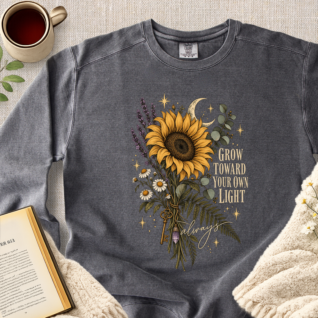 " Grow Toward Your Own Light" Garment-Dyed Comfort Sweatshirt