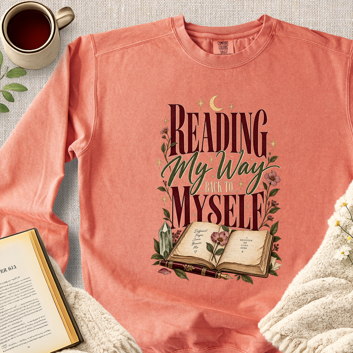 "Reading My Way Back To Myself" Garment-Dyed Comfort Sweatshirt