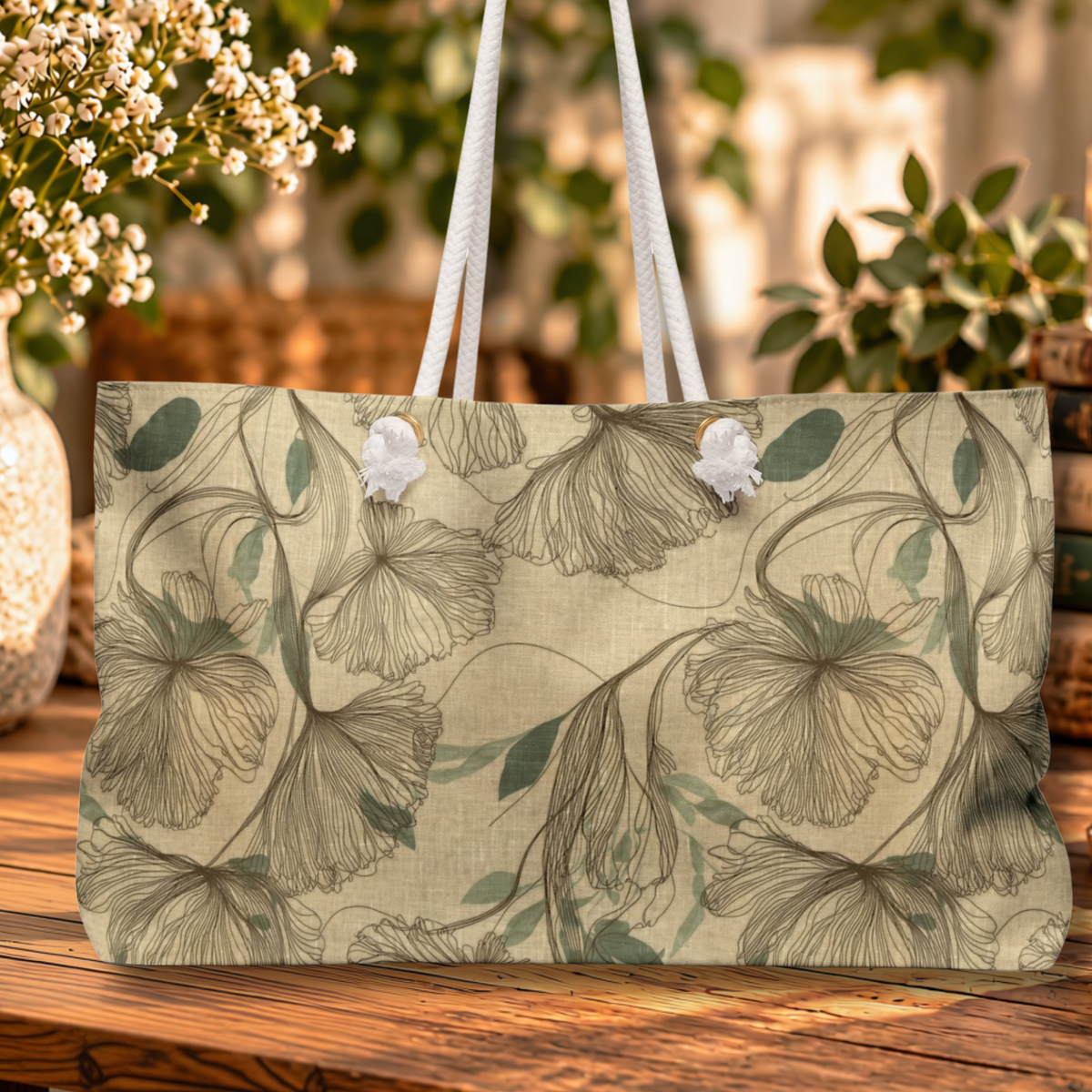 Vintage Bloom Botanical Weekender Bag