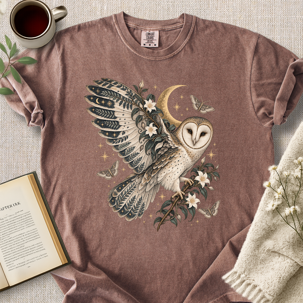 Celestial Barn Owl Botanical Cozy Tee