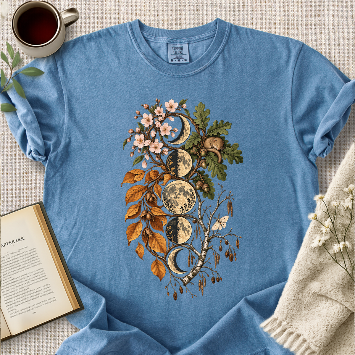 Four Seasons Botanical Moon Phase Cozy Tee