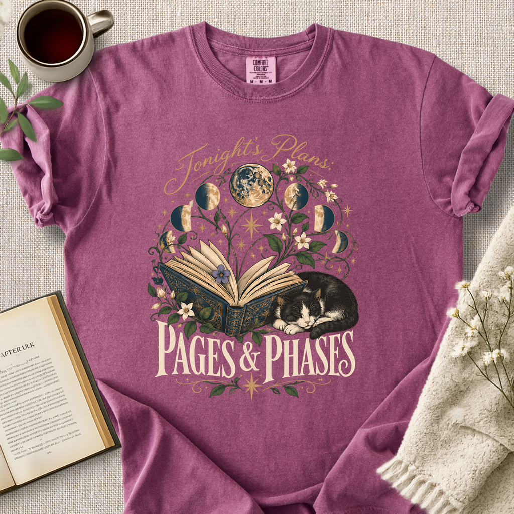 "Tonight's Plans, Pages & Phases" Cozy Tee