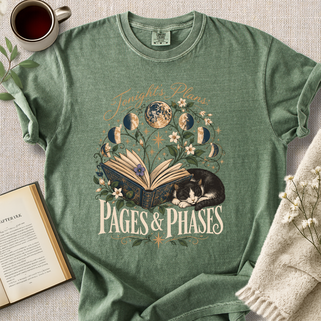 "Tonight's Plans, Pages & Phases" Cozy Tee