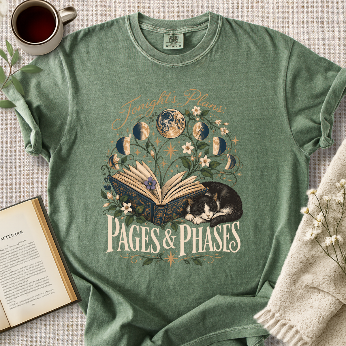 "Tonight's Plans, Pages & Phases" Cozy Tee